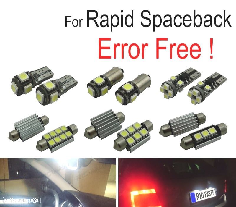 KIT COMPLETO DE 11 LAMPADAS LED INTERIOR PARA SKODA OCTAVIA SPACEBACK NH1 12- - 1