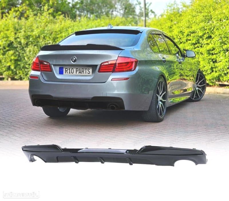 DIFUSOR BMW F10 F11 10-16 LOOK M PRETO BRILHANTE - 1