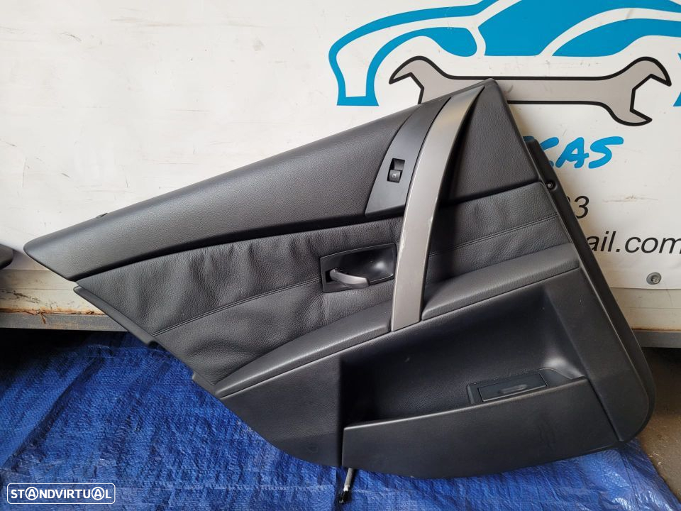 QUARTELAS TAMPOS PORTAS PELE GENUINAS PRETO ORIGINAIS BMW SERIE 5 E60 E61 PACK M - 6