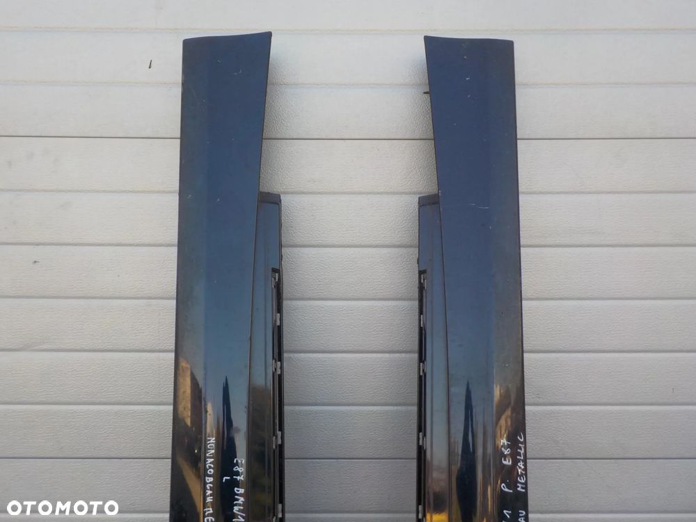 BMW SERIA 1 E87 LISTWA PROGOWA PRAWA I LEWA KOMPLET  KOLOR MONACOBLAU METALLIC - 8