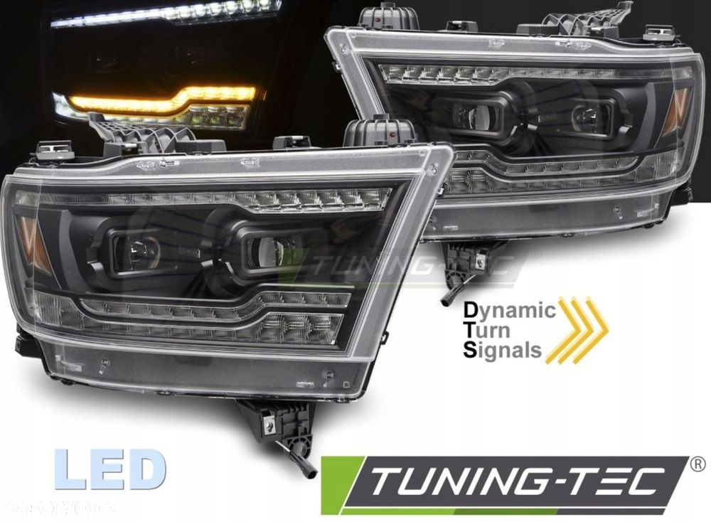 Reflektory Lampy kpl FullLED Soczewki Czarne Black Dodge Ram V 5 1500 19-24 - 2