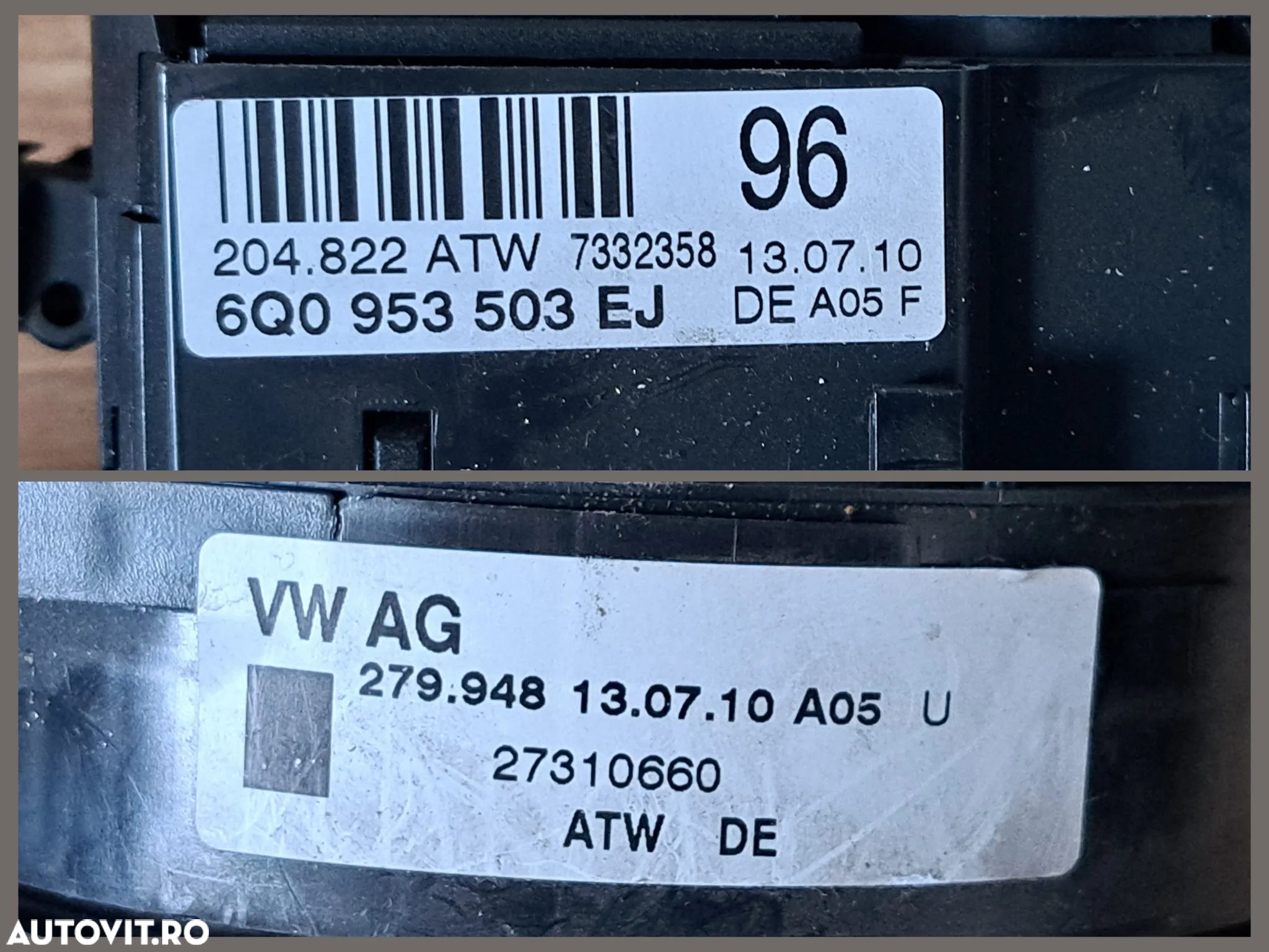 Emblema fata VW Polo 6R Spira volan cu manete semnalizare faruri stergatoare VW Polo Skoda Fabia 2 - 6
