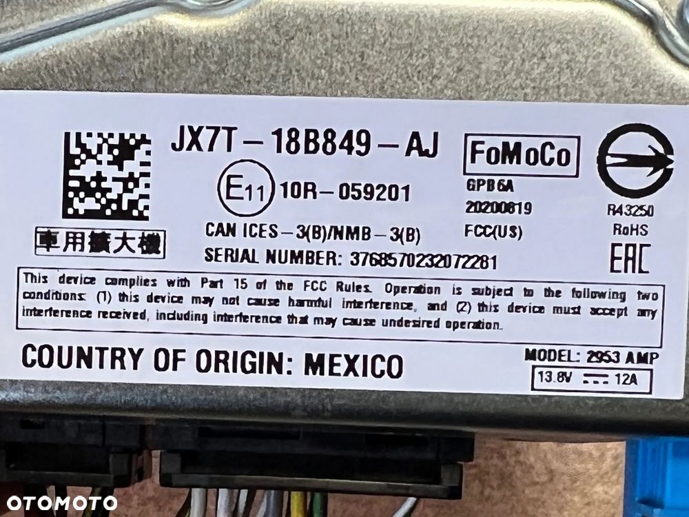 WZMACNIACZ RADIA STEROWNIK MODUŁ AUDIO FORD FOCUS MK4 2020 ROKCJX7T-18B849-AJ - 3