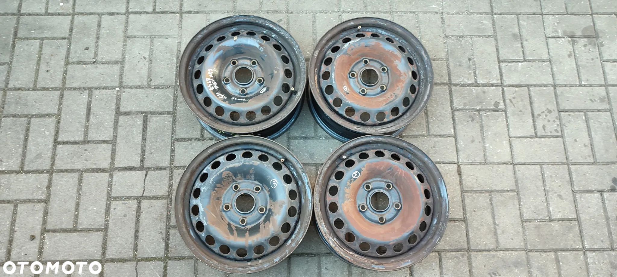 FELGI STALOWE 5x112 6Jx15 CALI ET47 VW CADDY TOURAN GOLF V VI A3 A8 SKODA OCTAVIA SEAT TOLEDO ALTEA KOMPLET 4 SZTUKI - 1