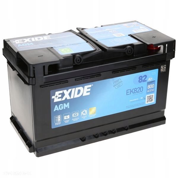 Akumulator Exide EK820 12V 82Ah 800A L4 AGM StartStop - 23,3 kg - 1