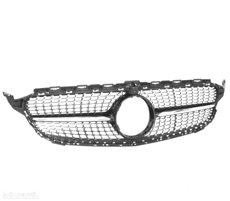 GRELHA FRONTAL MERCEDES W205 AMG 14-18 CAMERA LOOK DIAMOND PRETO - 2