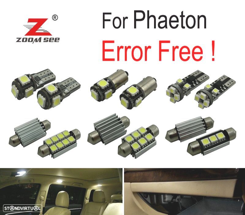 KIT COMPLETO DE 34 LÂMPADAS LED INTERIOR PARA VOLKSWAGEN VW PHAETON 2003-2013 - 1