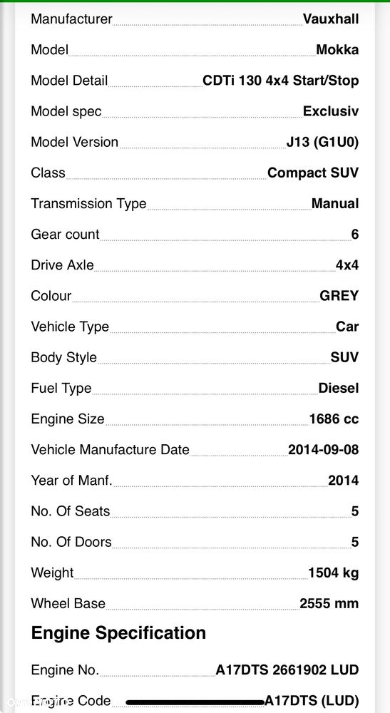 Opel Mokka 12-16 1.7 CDTI 4x4 CDTI skrzynia biegow M32 6 biegow - 7