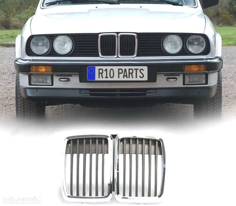 GRELHAS FRONTAIS BMW E30 82-94 CROMADAS - 1
