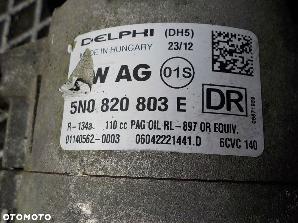 VOLKSWAGEN GOLF V 1.9 TDI SPRĘŻARKA POMPA KLIMATYZACJI 5N0820803E - 5