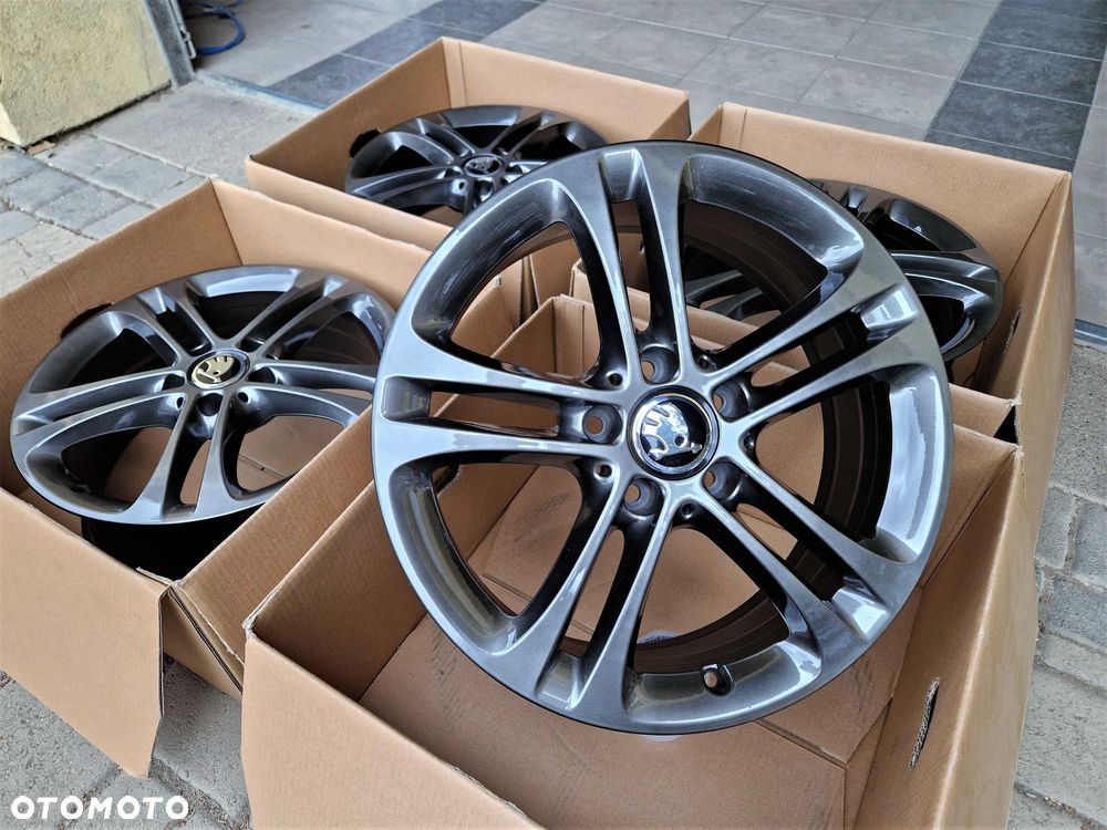 Alufelgi 17 5x112 Skoda Octavia Kodiaq Superb Yeti Karoq Grafit ! 809# - 3
