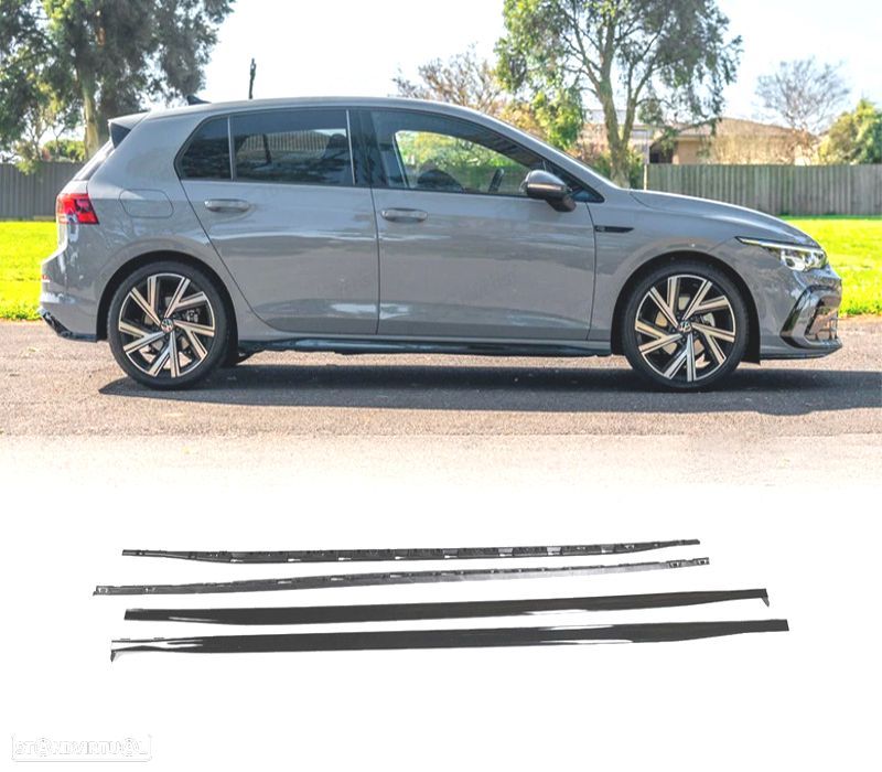 EXTENSÃO EMBALADEIRAS VOLKSWAGEN VW GOLF 8 21-23 LOOK R LINE PRETO BRILHANTE - 1