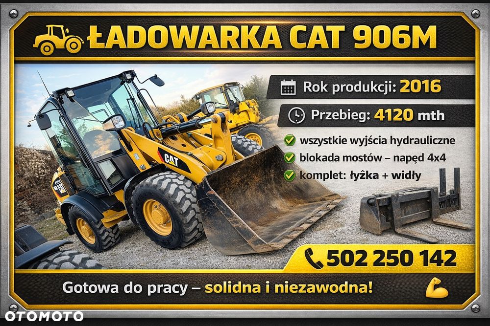 Caterpillar ŁADOWARKA CAT 906M 906 907 908 łyżka pług widły  Liebherr 506 Volvo L25 - 1
