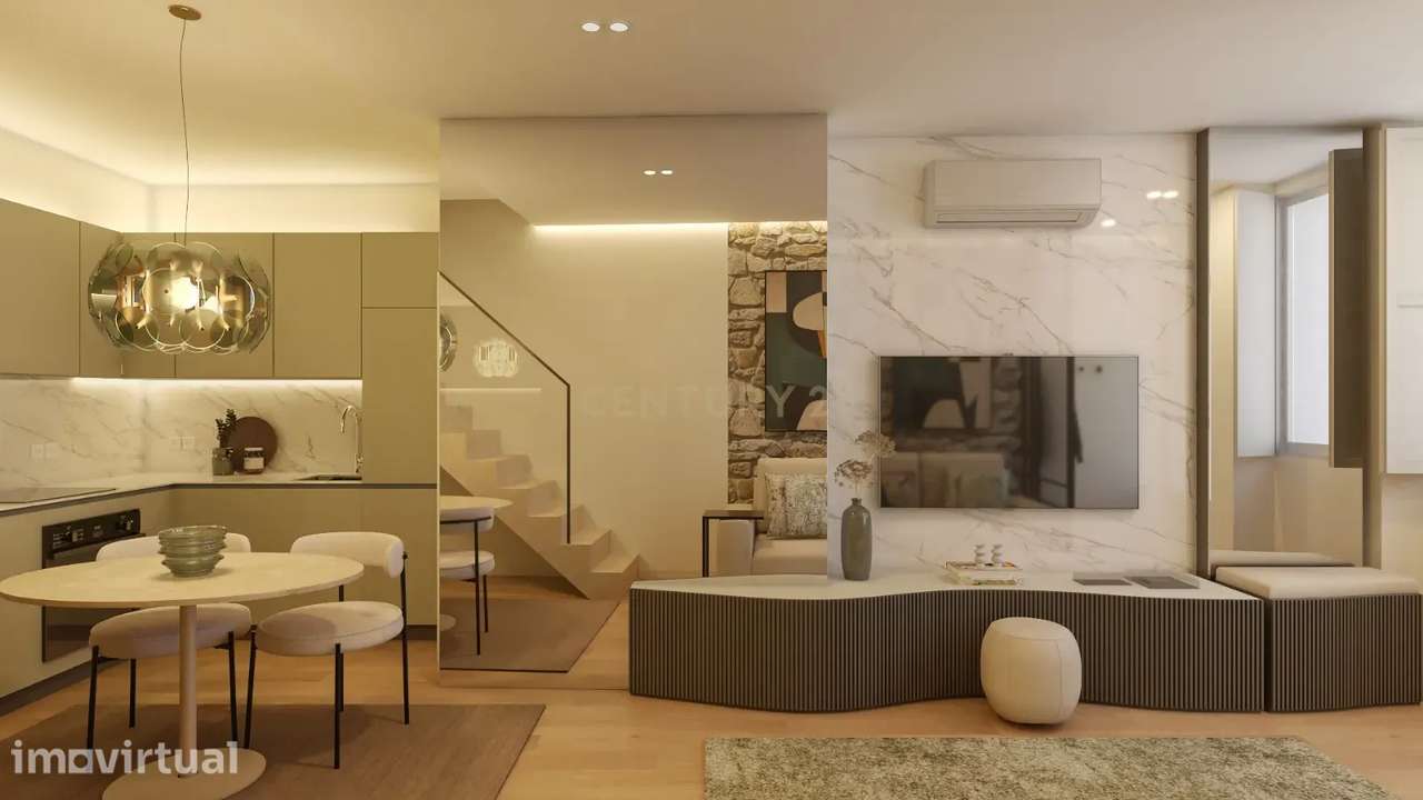 Viva o Charme do Porto: Apartamento T1 Duplex Totalmente Renovado em M - Grande imagem: 2/13