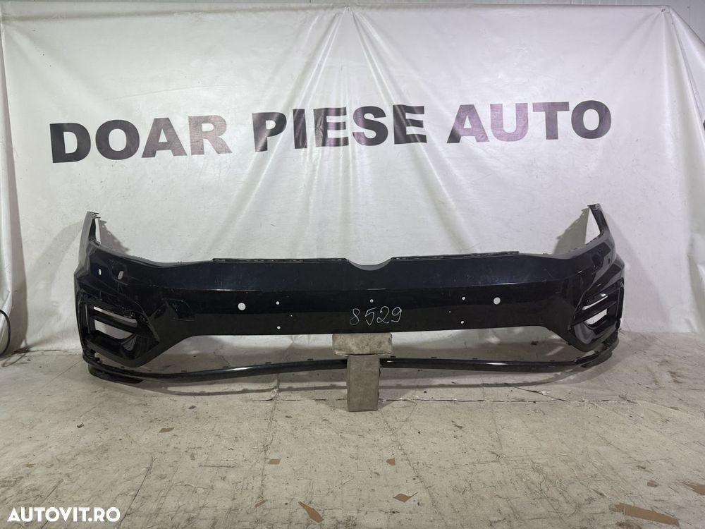 Bara fata VW Golf 7 VII, facelift, R-Line, 2017, 2018, 2019, 2020, cod origine OE 5G0807221LR, cu gauri pentru spalatori faruri si senzori de parcare (6). - 1