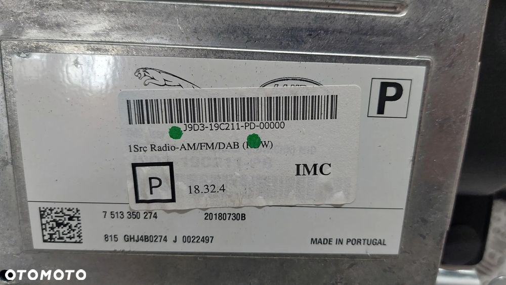 MODUŁ RADIA NAWIGACJA JAGUAR F-PACE R2018 NR J9D319C211PD - 2
