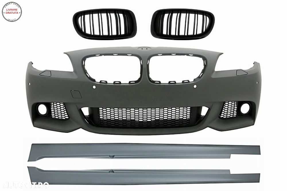 Bara Fata cu Praguri Laterale si Grile Centrale BMW Seria 5 F10 F11 (07.2010-2013)- livrare gratuita - 2