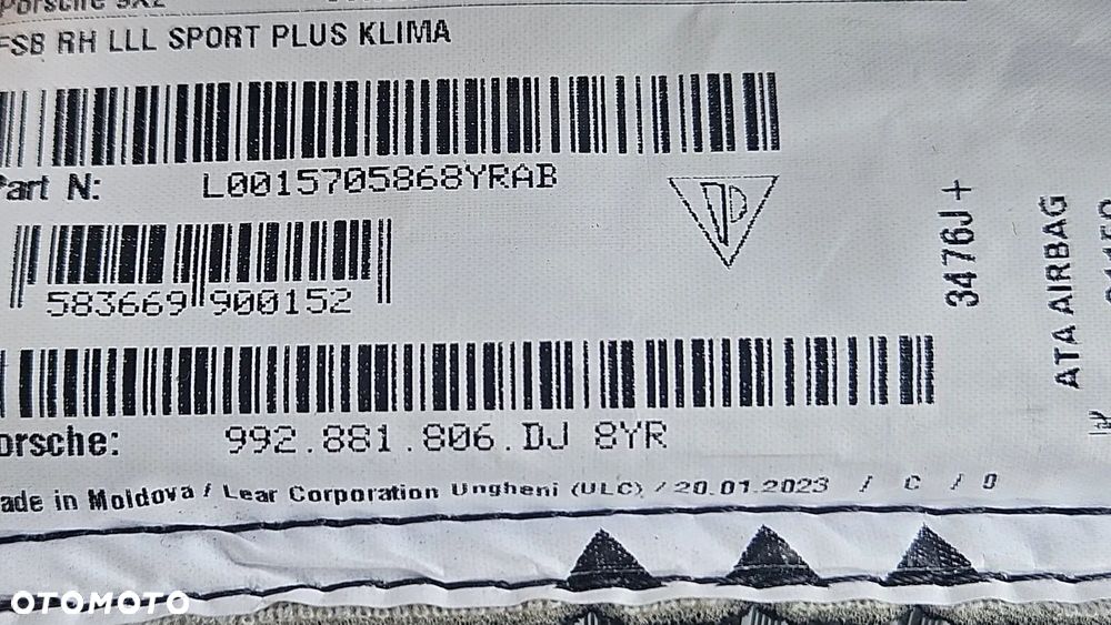 Skórzane pokrowce poszycie foteli przednich Porsche 992 992881406BC 992881405BC 992881805D 992881806D - 4