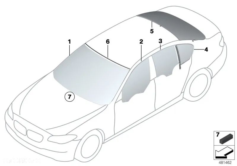 Uszczelka szyby przedniej BMW OEM(51317203121) - 1