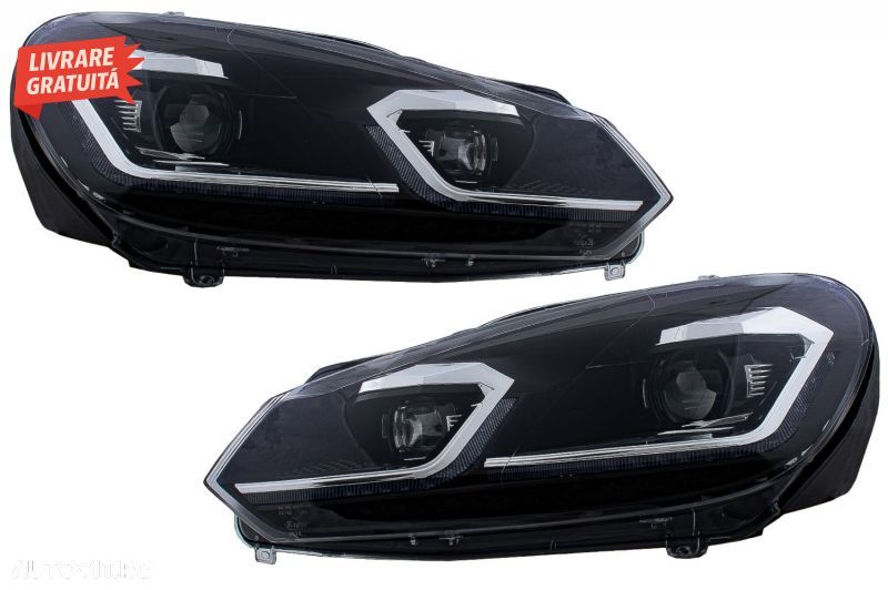 Grila Centrala VW Golf VI (2008-2013) si Faruri LED Semnalizare Secventiala LHD R2- livrare gratuita - 5