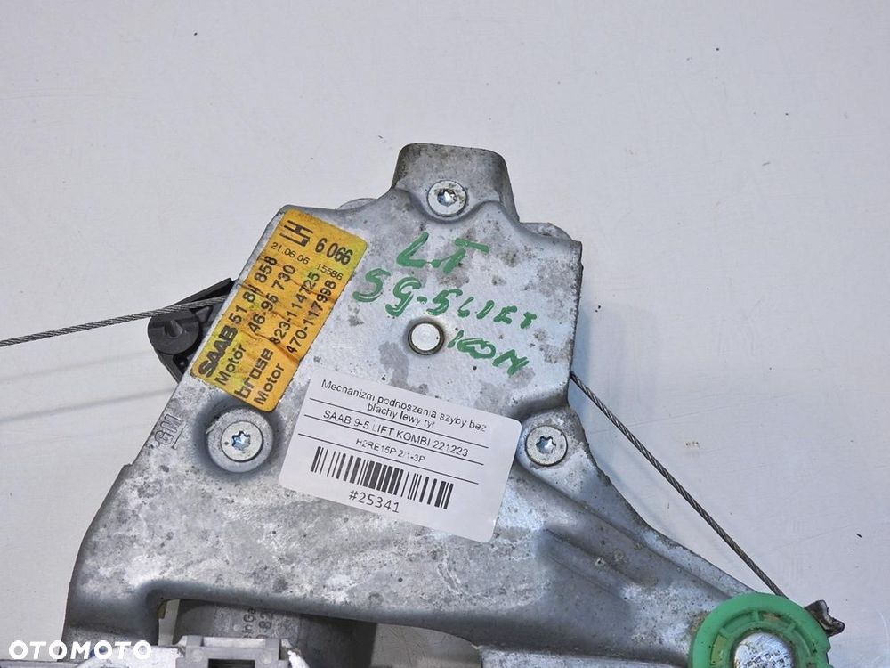 MECHANIZM PODNOŚNIK SZYBY LEWY TYŁ SAAB 9-5 - 3