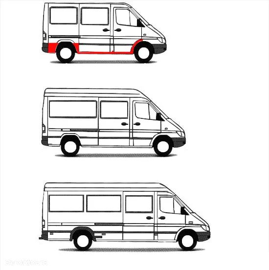 Reperaturka / Reperaturki progów / Poszycie Zestaw  MB Sprinter 95-00 / 00-06 Krótki Wysyłka gratis ! - 1