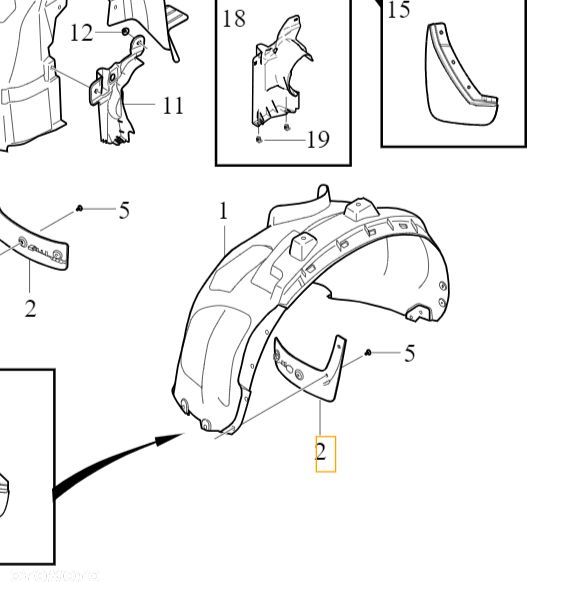 VOLVO C40 XC40 EV chlapacz przednie prawe nadkole OE 32414251 - 2