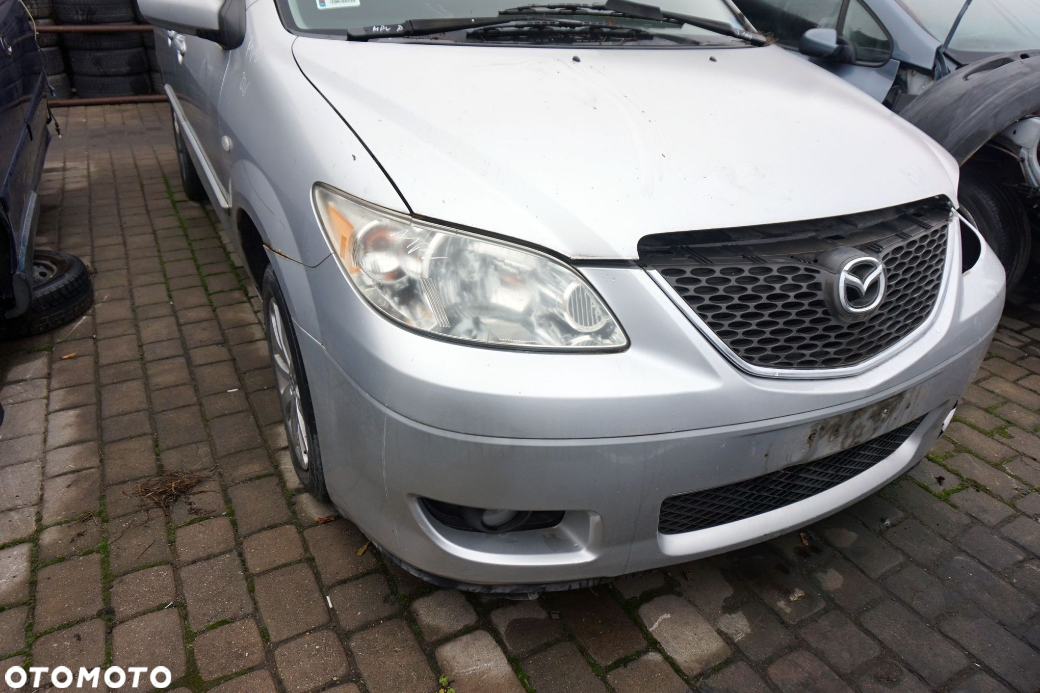 MASKA ZDERZAK BŁOTNIKI LAMPY MPV II LW LIFT 22V  MAZDA 2004-2006 SREBRNY PRZÓD KOMPLETNY - 3