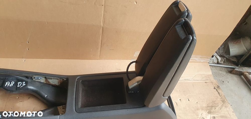 Tunel środkowy podłokietnik skóra skórzany telefon Audi A8 D3 4E0863241D 4E1035747 - 5