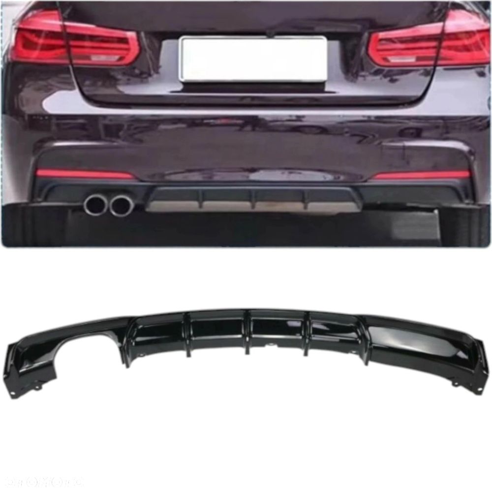 BMW F30 F31 DYFUZOR SPOILER DOKŁADKA DWURURKA 320 CYLINDRY PODWÓJNY WYDECH - 3