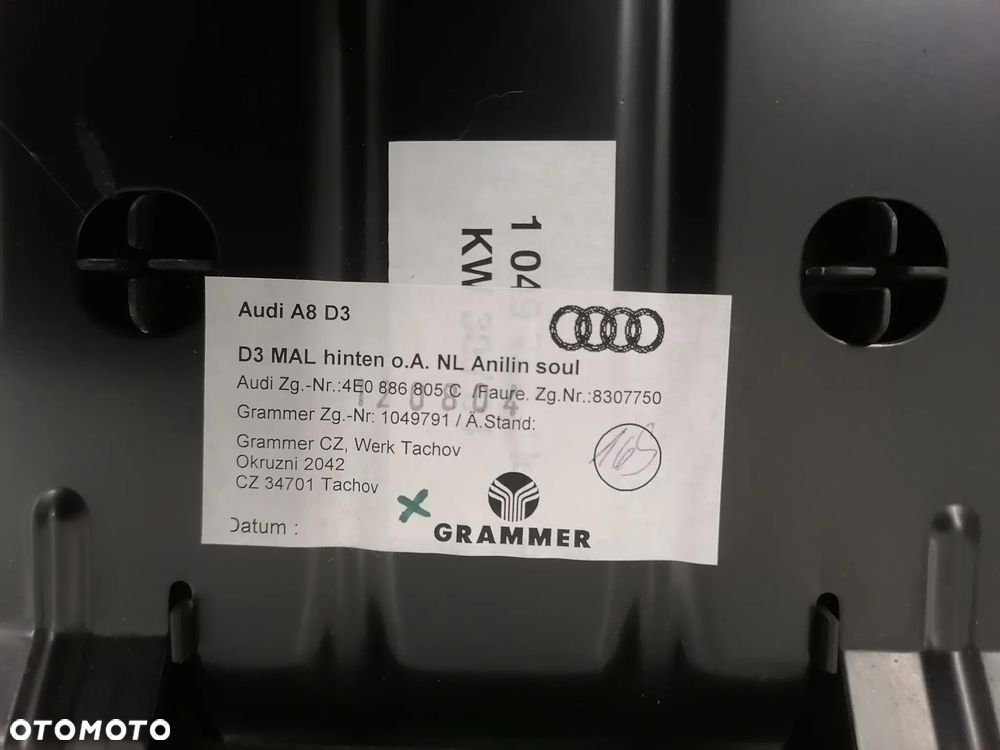 Fotele Kanapa Boczki Skóra Skórzany Czarna Audi A8 D3 EU Na Elementy - 32