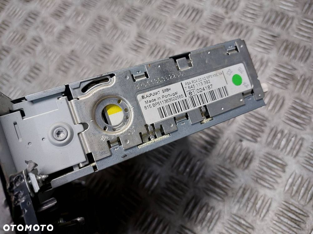 RADIO ODTWARZACZ + PANEL NAWIEWU PEUGEOT 407 I 7645113392 96573326 - 3