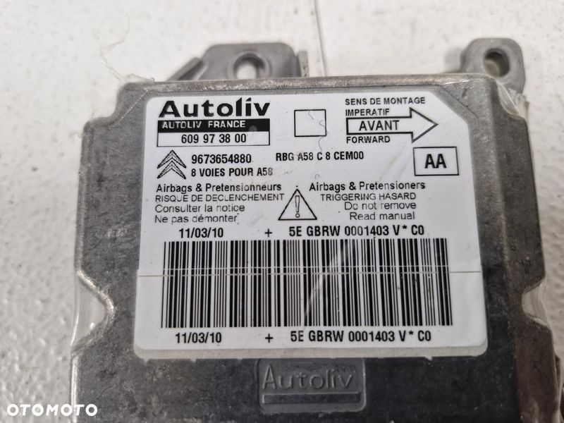 citroen c3 picasso moduł sensor airbag sterownik poduszek 609973800 9673654880 - 2
