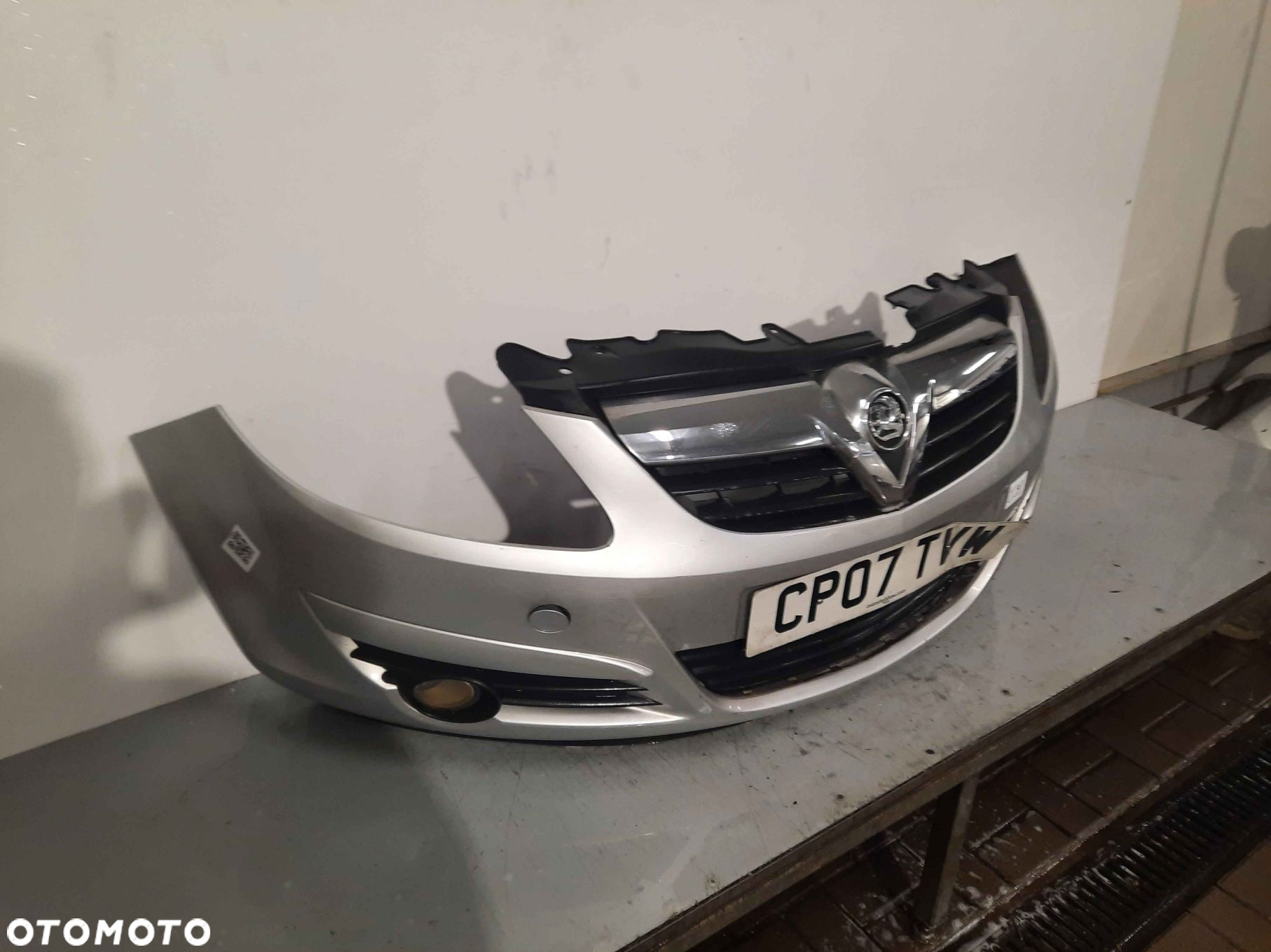 } ZDERZAK PRZÓD PRZEDNI OPEL CORSA D Z157 SREBRNY HALOGENY - 3