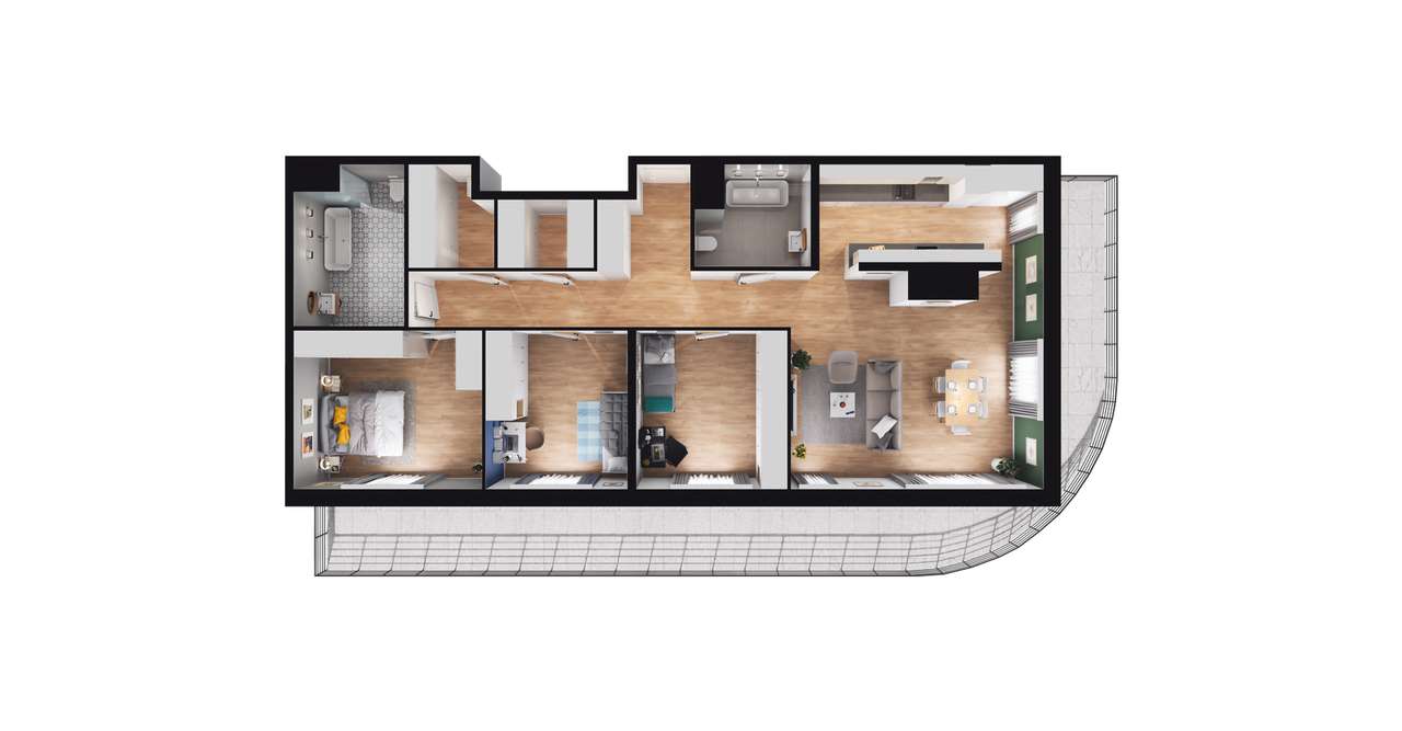 4-pokojowe mieszkanie 116m2 + loggia Bez Prowizji