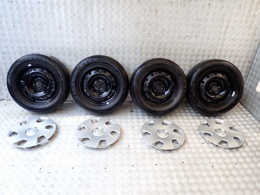 KOŁA FELGI STALOWE SKODA Z KOŁPAKAMI 6JX15  ET 38  5X100  6R0601027R/AE  Z OPONAMI  ZIMA TRISTAR  185/65/15 - 2