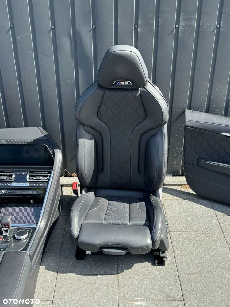 FOTELE TAPICERKA BMW M8 F92 G15 SPORTOWE MPAKIET SKÓRA MERYNOS CZARNA - 4