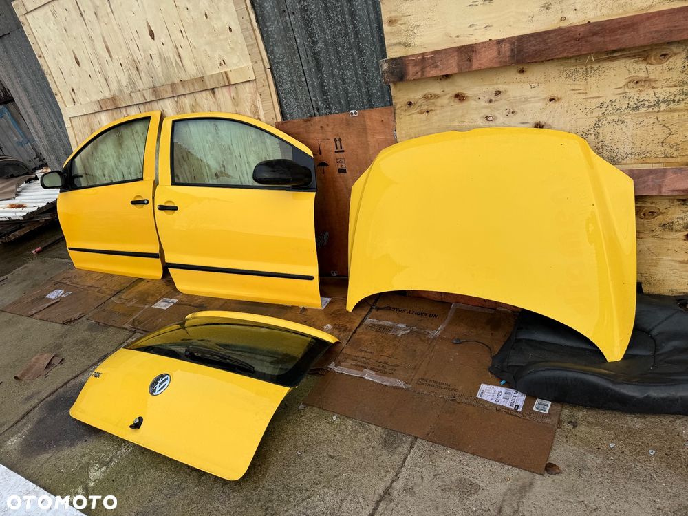 LY1C Vw fox żółty żółta maska drzwi prawe lewe przednie klapa tył tylna klapa bagażnika - 2