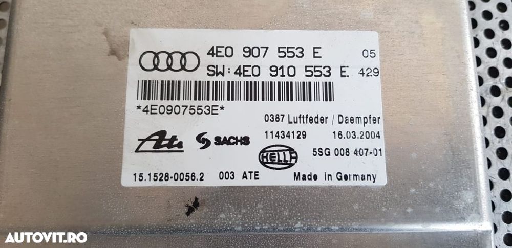 Calculator Modul Suspensie Audi A8 3.0 Tdi An 2004-2008 Cod 4E0907553E - 3