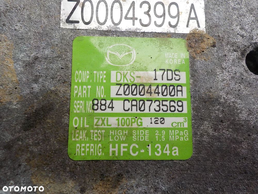 MAZDA 6 II SPRĘŻARKA KLIMATYZACJI Z0004399A Z0004400A - 2