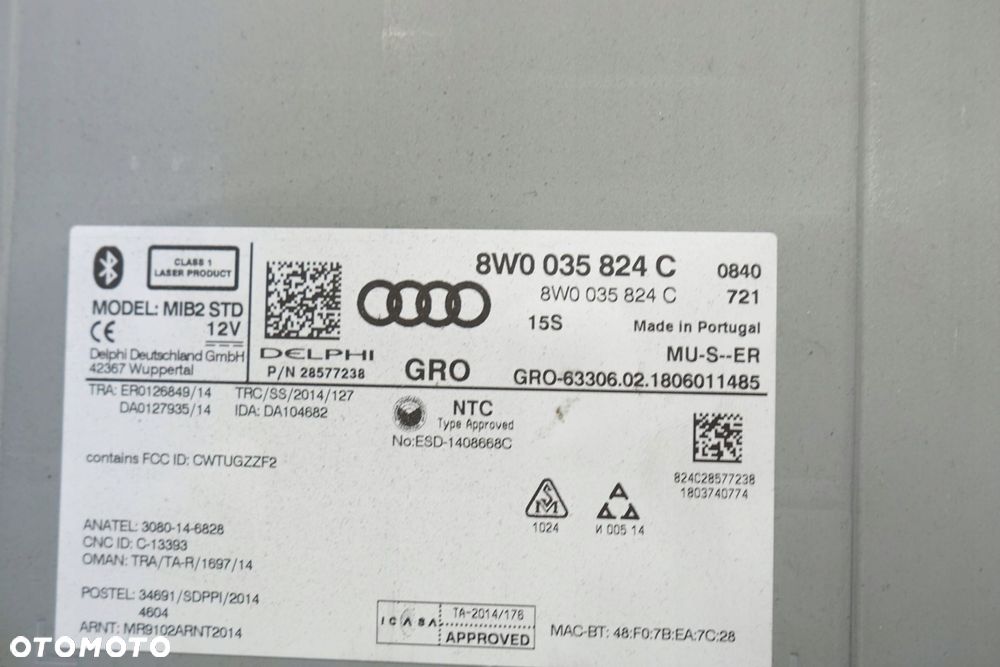 AUDI A4 B9 18R RADIO CZYTNIK NAWIGACJI MMI 8W0035824C - 3