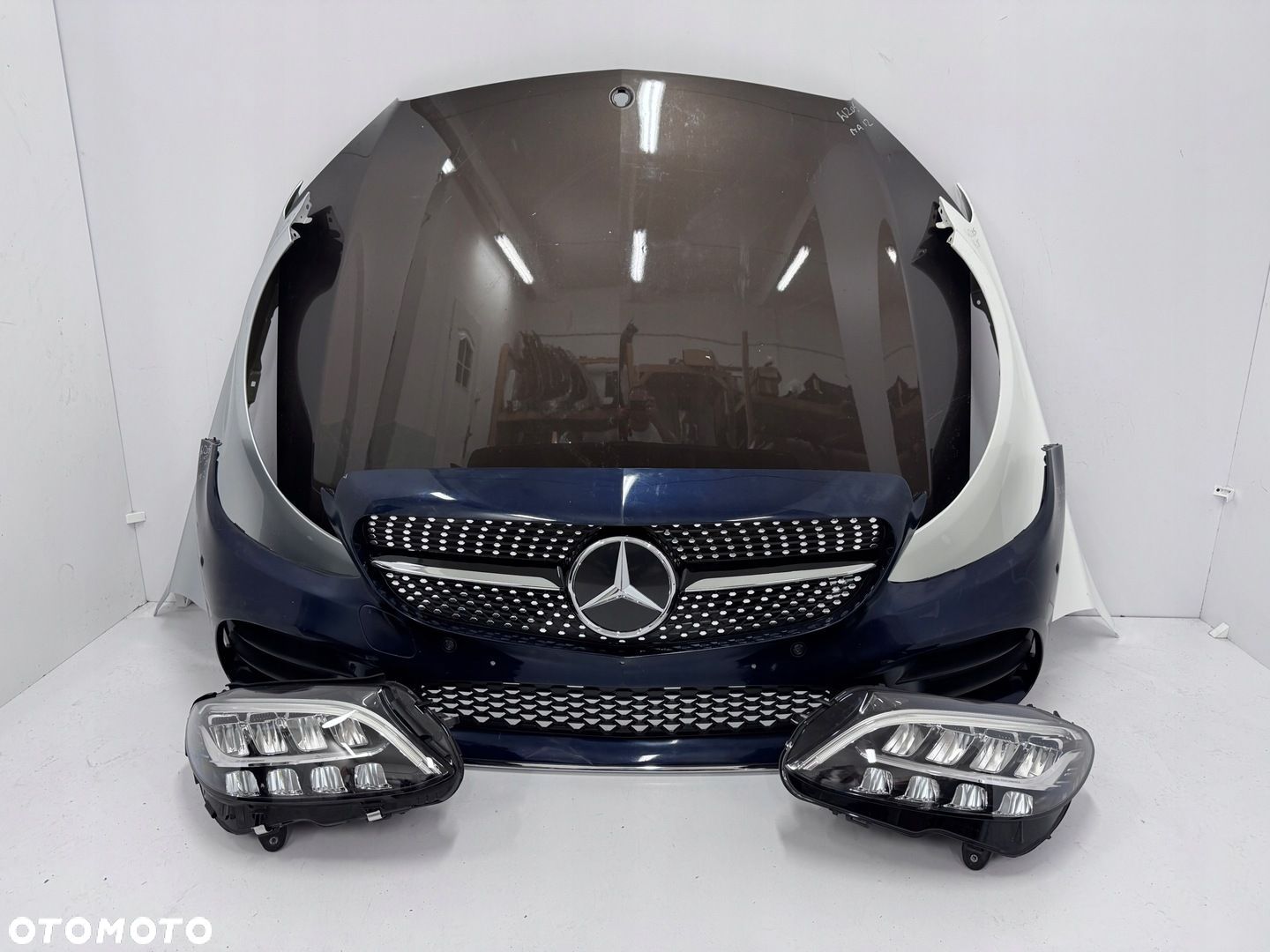 PRZÓD MERCEDES C KLASA W205 A205 LIFT AMG ZDERZAK MASKA BŁOTNIKI LAMPY - 1