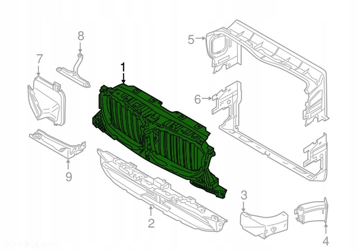 GRILL ATRAPA ROLETA ŻALUZJA SILNICZEK WLOT BMW X3 G01 G02 LIFT 51745A1DA48 - 2