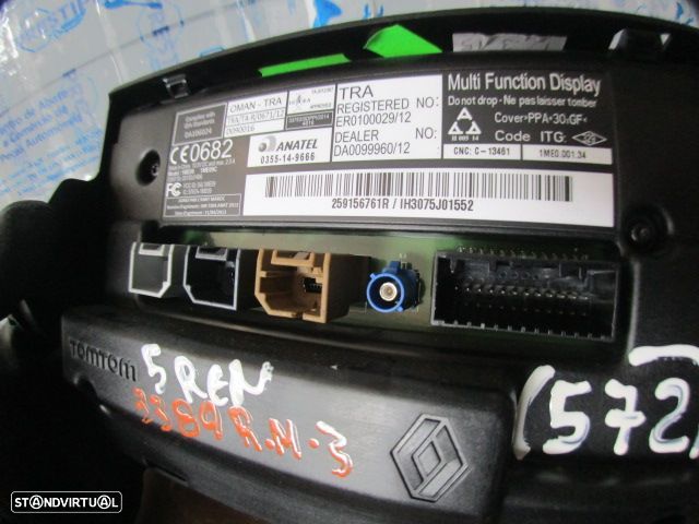 Display Relogio 259156761R RENAULT MEGANE 3 FASE 3 2015 1.5DCI 110CV 5P PRETO - 3