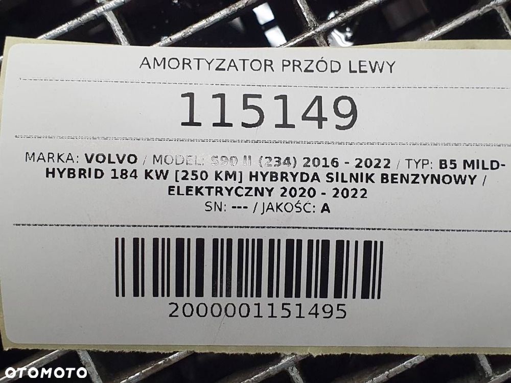 AMORTYZATOR WAHACZ PRZÓD PRZEDNI LEWY VOLVO S90 II B5 2.0 MH 31658002 - 9