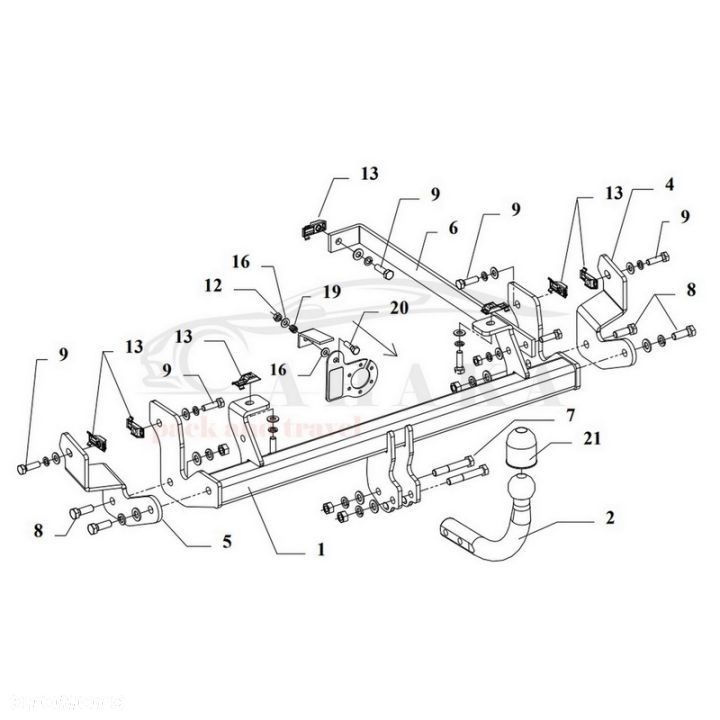 Hak Holowniczy Odkręcany Do Citroen C8 2005-2014 - 2