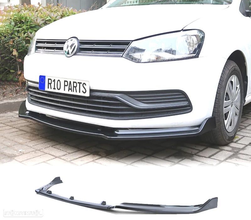 SPOILER LIP VOLKSWAGEN VW POLO 6C 14-17 PRETO BRILHANTE - 1