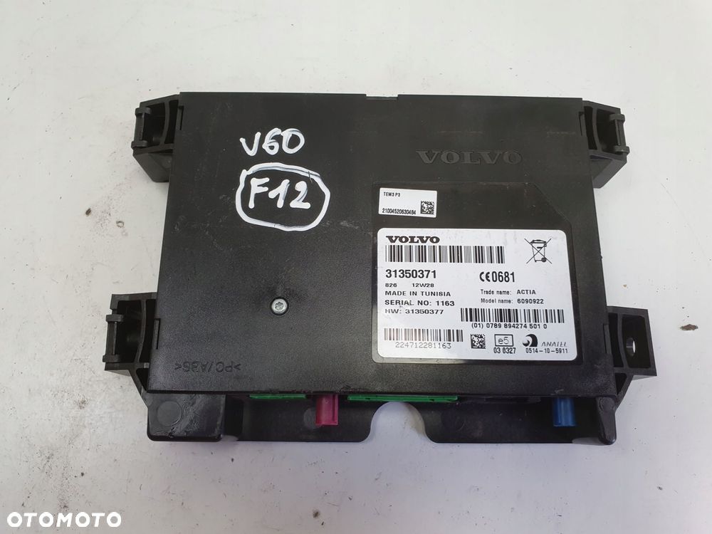 Volvo S60 II V60 MODUŁ TELEFONU Sterownik 31350371 - 1