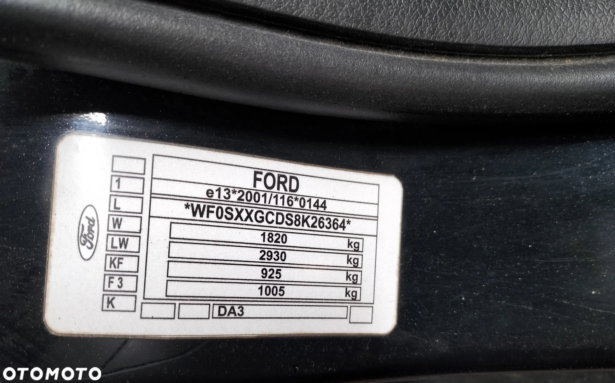 DRZWI PRAWE PRZÓD FORD FOCUS MK2 LIFT KOMBI KOD LAK. F3 - 18