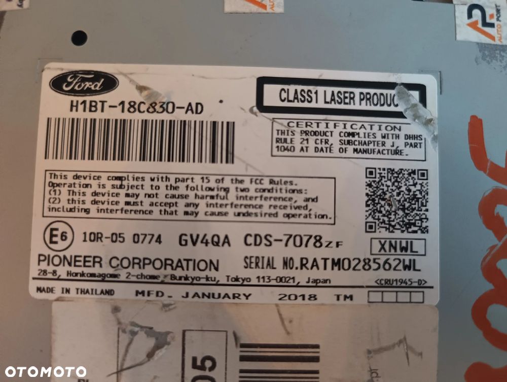 Oryginalny odtwarzacz zmieniarka CD Ford Fiesta MK8 18- H1BT-18C830-AD - 2
